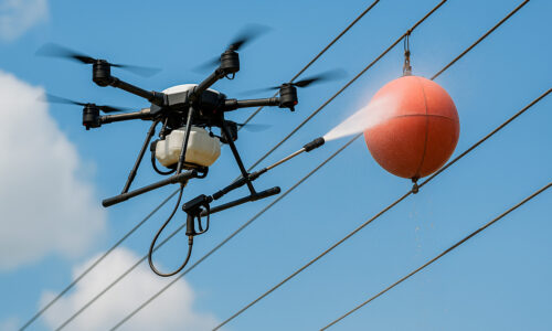 LIMPDRONE DRONE LIMPANDO BOLAS DE LINHA DE TRANSMISSÃO